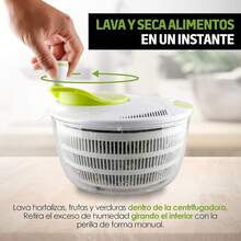 Redlemon Centrifugadora de Ensalada, Escurridora de Verdura y Secadora de Lechuga tipo Salad Spinner con Colador Integrado, Funcionamiento Giratorio, 26.5 de Diámetro, 4 Litros de Capacidad - 1 - Ver 3