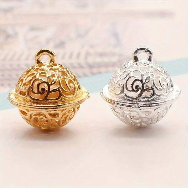 2/6pcs Mini Palace Bells - Handcrafted Metal Floral Design, Modern Holiday Decor And DIY Craft, No Electricity Needed, Metal Surface, Holiday Decoration | Elegant Bell Design | Durable Metal Bells