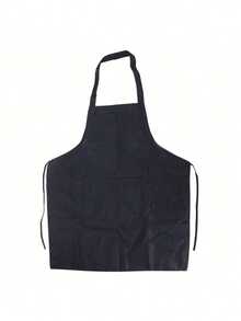 1-5 pièces Tablier en polyester pour femmes, style simple noir avec poches, résistant à l'huile avec poches. Tablier de cuisine épaissi à la taille. Mode, travaux ménagers, cuisine, vêtements de travail. Fournitures de cuisine, tablier de cuisine. Tablier réglable avec poches, imperméable et résistant aux graisses, convient pour la cuisine, le chef, unisexe, homme ou femme peut porter le tablier de cuisine. Design simple, style mode et élégant.