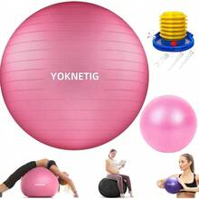 2pcs Pelota Fitness para Yoga y Pilates,Pelota Yoga de 25 y 65cm de Resistencia estática,Anti-pinchazos,para Ejercicios Gimnasia,Pilates,preparación al Parto,aeró(Bomba de Aire Incluida) - rosa - Ver 13
