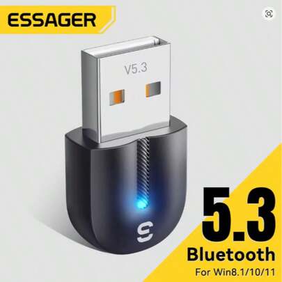 Adaptador Essager USB Bluetooth Dongle 5.3 Para PC Laptop Alto-Falante Receptor De Áudio