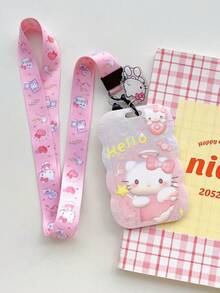 1pc Marble Pattern/Stacked Lanyard ID Badge Holder, For Student ID/Campus Card, Bus/Metro Card