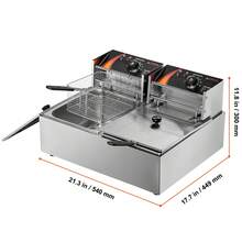 Commercial Electric Deep Fryer, Countertop Deep Fryer, Dual Removable Tanks - 查看 10