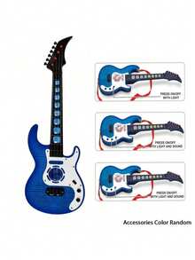 Children's Interactive Sensing Music Guitar Toy, With Lights And Music | Simulated Playing Fun | Christmas And New Year Children's Gift