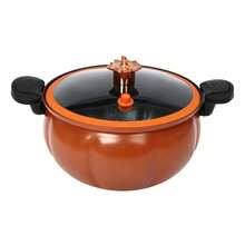 Micro Pressure Cooker - 8L Pumpkin Shaped Pot With Non-Stick Coating For Easy Cooking And Cleaning, Perfect For Home And Dorm Use - Orange - View 10