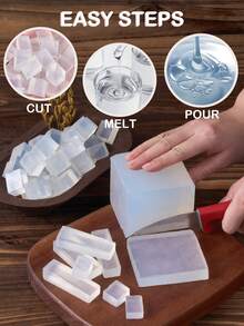 1公斤/2.2磅 白色/透明皂基，适用于手工皂，透明植物皂基，DIY皂基，原皂，乳白色沐浴DIY材料皂基