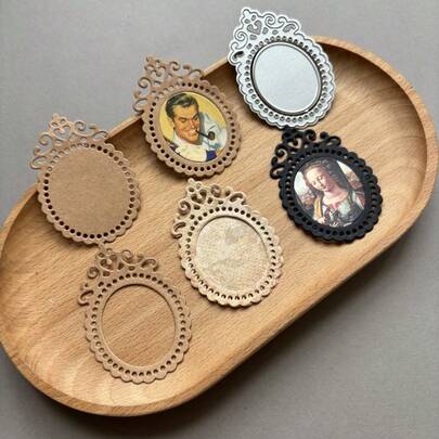 1pc Mini Lace Photo Frame, Carbon Steel Mold Template Scrapbooking Handmade Album, Vintage Delicate Carbon Steel Stamping Mold Creative Handcraft DIY Printing Cutting Tool For Album, Card, Greeting Card Decoration