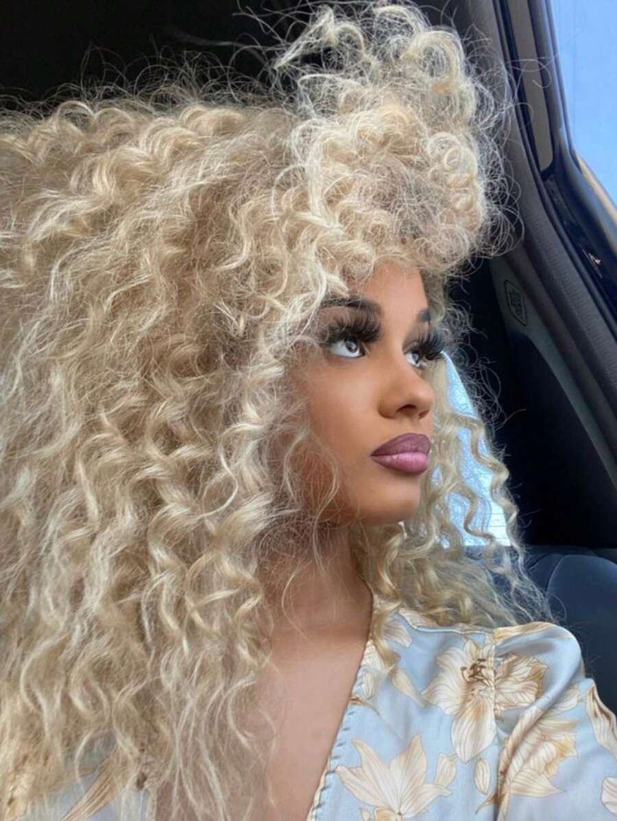 Platinum White 13X4 HD Transparent Deep Wave Lace Front Wigs Human Hair For Women 200 Density Brazilian Virgin Wigs Human Hair Pre Plucked With Baby Hair Deep Curly Glueless Wigs Human Hair For Beginner Friendly - Màu hợp thời trang - Xem 1