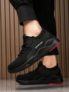 Men's Construction Safety Shoes Anti-Smashing, Anti-Piercing Work Shoes - 黑色 - 查看 5