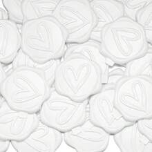 25/50/100Pcs White Eucalyptus/Heart Wax Seal Stickers, Handmade Envelope Seals Self Adhesive Wax Stickers, Eucalyptus Wedding Invitation Envelope Seal Stickers, Perfect For Invitation, Christmas, Gift Wrapping, Party, Wedding Party, Envelope - White - View 4