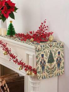 1pc Christmas Nutcracker Table Runner, Christmas Decor Table Runner, Christmas Linen-Like Table Runner, Table Runner, Table Runner, 1pc Table Runner, 4pcs Placemats, 1pc Pillow Cover, 3 Products Available, Seasonal Home Decor Indoor/Outdoor Party Supplies, Winter Home Decor, Christmas Decoration, Christmas Room Decor, Christmas Party Decoration