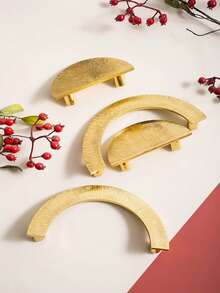 1pc Handcrafted Vintage Brass Hammered Finish Cabinet Drawer Pull Handle, Suitable For Hotel, Restaurant, Home Decor, Bookcase, Kitchen Cabinet, Storage Cabinet, Bathroom, Kids Room Drawer - Gold - View 9