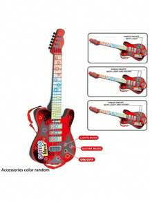 Children's Interactive Sensing Music Guitar Toy, With Lights And Music | Simulated Playing Fun | Christmas And New Year Children's Gift