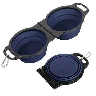 Travel Foldable Dog Bowl, Portable Food And Water Dish For Outings350ml Capacity (2-Pack), Compact Design For Small To Medium Pets