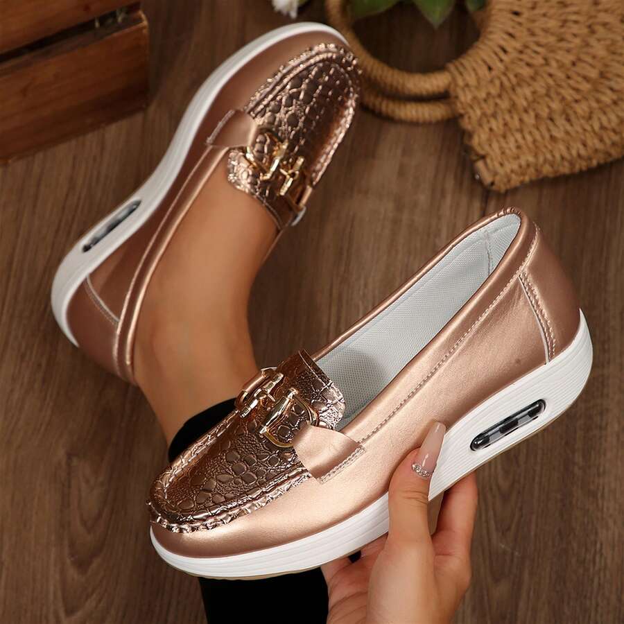Womens Shoes Walking Flats Non Slip Dressy Occasions Driving Lightweight Flexible Comfort - 金色 - 查看 1