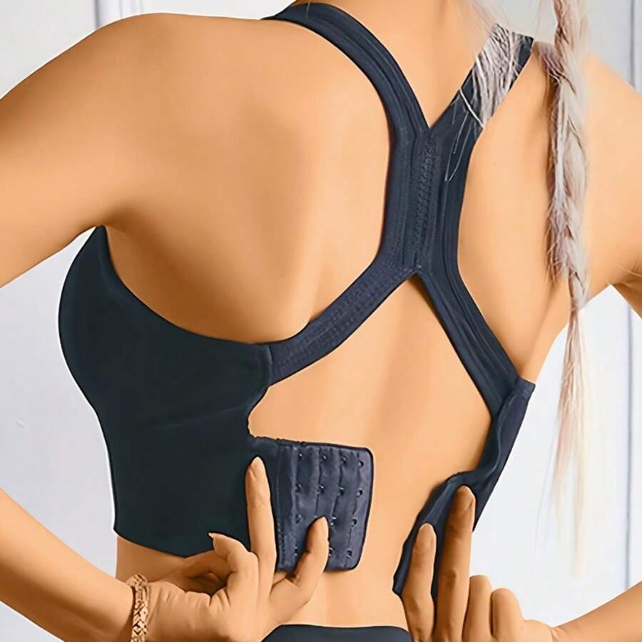 Wireless Sports Bra, Comfortable And Breathable, Push-Chest Shock-Proof Bra, Women's Underwear - 黑色 - 查看 1