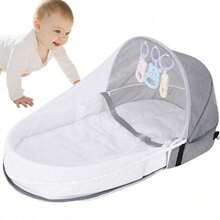 Portable Foldable Travel Baby Crib, Multifunctional Mom Backpack With Mosquito Net, Soft Breathable Baby Travel Bed With Mattress, Newborn Gift