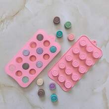 Khuôn silicon hình trụ hoa 15 ngăn đựng sô cô la, kẹo 3D, thạch, bánh quy, khay làm đá, dụng cụ trang trí bánh - Màu Hồng baby - Xem 6