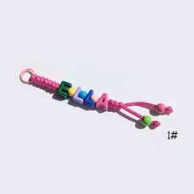 1个个性化姓名串珠钥匙扣编织绳礼品独特趣味包包/行李牌派对小礼物Y2K，旅行箱旅行行李，旅行打包 - 彩色 - 查看 18