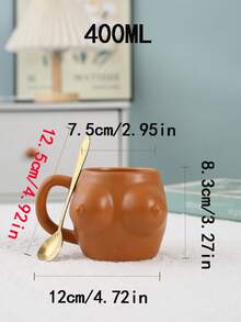 1 件 400ml 创意乳房形状陶瓷杯，独特有趣的人体艺术陶瓷杯，家用水杯，漱口杯，牙刷杯，早餐杯，办公杯，节日礼物 - 彩色 - 查看 2