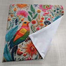 （仅靠垫套）2 件鸟形花卉印花涤纶桃皮绒枕套，升华印花靠垫套，适用于客厅沙发卧室汽车办公室农舍的家居装饰，不含枕芯