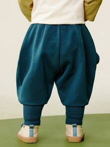 mini bala Kids Bubble Pants Soft Comfortable Durable Loose Fit Casual Everyday Trousers - Blue-green - View 3