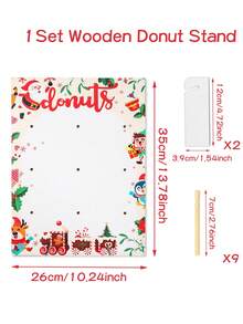 1 set de 9 trous Présentoir à donuts thème Noël, Support de décoration de Noël, Design de Père Noël, pain d'épices, train, Présentoirs alimentaires, Accessoires de décoration de desDIYi-même, Supports de décoration de gâteaux, Cadeau de Noël, Joyeux Noël, Support de cuisine de Noël, Support de gâteau pour thé gourmand d'extérieur, Fournitures pour fête de Noël, Décoration d'intérieur, Décoration de Noël, Ornements de Noël