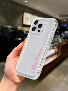 1 قطعة حافظة هاتف شفافة مقاومة للصدمات مخصصة للطباعة والتخصيص متوافقة مع هواتف iPhone11/12/13/14/15/16/16pro/16plus/16promax/17/1pro/17promax/17air، Pixel 9A/S24/S25ultra/S25plus/S25edge/A17/A07، Moto G85، Infinix Hot 50 Pro+، مناسبة كهدية واستخدام يومي - شفاف - مشاهدة 3