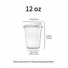 12oz,16oz,20oz,24oz  PET Material Transparent Cups For Refrigeration And Freezing (With Straw Opening And Lid), 50 Sets Of Cylindrical Disposable Cups, With A Design Suitable For Sipping, Perfect For Making Smoothies, Milkshakes And Cold Drinks. Ideal For Weddings, Parties And Various Gatherings. - Clear - View 15