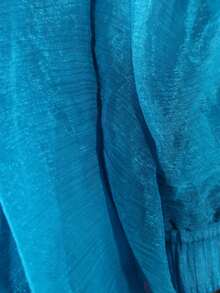 LUCIDVUE 1 Piece Summer Outfits For Women Skirt Peacock Blue Glittering Fabric Double Chiffon Skirt Two Ways To Wear It Beach Vacation Outfits Big Swing Elegant Skirts Return Long Dresses - Peacock Blue - View 11