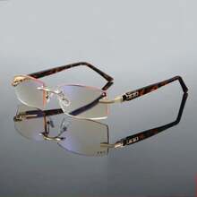 Men's Luxury Frameless Reading Glasses - Hollow Frame, Prescription Degree, Easily Wearable For Nearsightedness, Suitable For Daily And Formal Occasions - Ideal Birthday/Anniversary Gift, Exquisite Design, Comfortable Fit - 金色的 - 查看 12