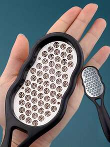 1pc Professional Stainless Steel Foot File With Anti-Splash Design, Ergonomic Handle & Coarse/Fine Grit Exfoliating Surface - Durable Plastic Construction For Home Spa Pedicure & Manicure Care - Perfect Holiday Gift For Graduation, Thanksgiving, Christmas