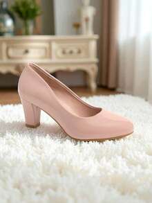 Plus Size Fashionable Comfortable Casual High-End High Heel Women Shoes - Nude - View 2