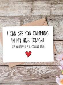 1pc Valentine's Day Card With Envelope - Funny & Sexy Naughty Greeting Card For Husband, Boyfriend, Fiance - Blank Inside For Anniversary, Birthday Or Valentine's Gift