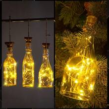 18 Pcs Solar Bottle Lights, 20 Leds Waterproof Copper Lights, Outdoor Solar Fairy For Bottles For Wedding, Holiday, Garden, Patio Decor-122125 - 暖白 - 查看 6