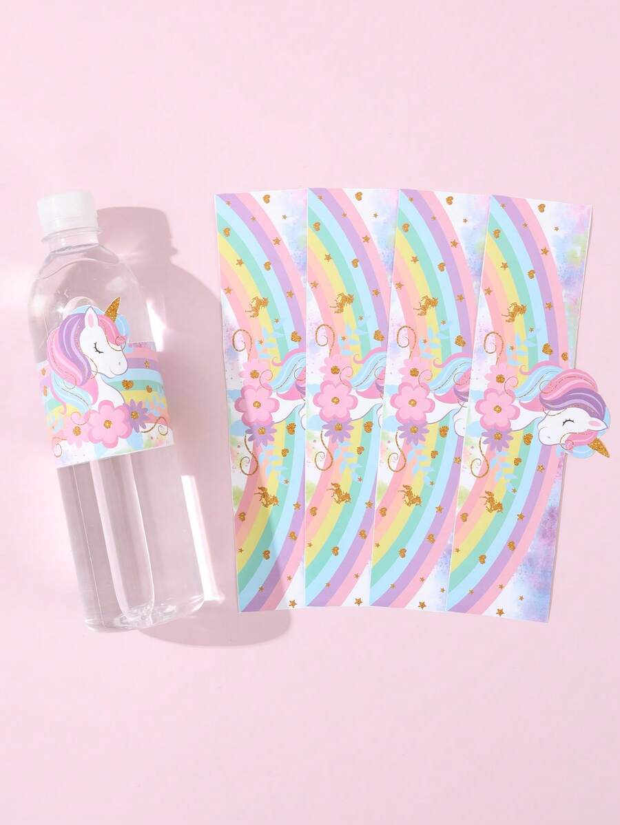10/20 pièces Autocollants de bouteille thème licorne arc-en-ciel, Autocollants d'emballage de bouteille motif licorne arc-en-ciel rêveuse, Étiquette d'emballage de décoration de fête d'anniversaire, Autocollants d'emballage de bouteille thème licorne pour fête, Étiquettes décoratives d'autocollants de bouteille pour fête de mariage et baby shower, Décoration licorne, Décoration pour révélation du sexe, Faveurs de fête