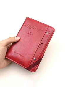 Multifunctional Storage Card Holder Passport Bag, Suitable For International Travel, Unisex Passport Sleeve, Ticket Folder Travel Essentials, Passport Holder, - Burgundy - View 12