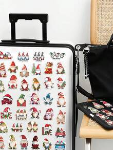 50 pièces Autocollants de gnome de Noël pour scrapbooking, planche à roulettes, guitare, cadeaux de Noël, décoration de chambre