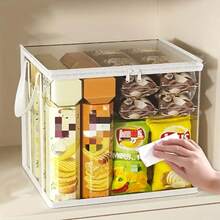 Large Capacity Foldable Transparent Storage Bag, Multi-Functional Snack & Toy Organizer Bag Suitable For Dorm, Home, Kitchen, Game Room - Dust-Proof Clear Box, Easy To Observe & Save Space, Kitchen Storage Bag With Zipper Closure - Multicolor - View 11