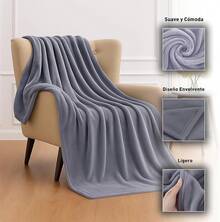 Cobija Matrimonial, Franela de Alta Calidad, Frazada Cómoda y Calientita Tejido Suave y Cálido, Manta de% Poliéster Ultrasuave, Calidad Premium (1, Gris, Matrimonial) - Gris - Ver 5