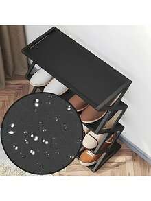 1 pezzo Portascarpe minimale a più ripiani, scaffale in piedi. Due metodi di consegna: sacchetto di plastica e confezione in cartone. Montaggio a pavimento, in metallo nero e plastica. Facile da installare, salvaspazio. Scaffale per organizzare e riporre più paia di scarpe. Lavabile a mano. Adatto per armadi, garage, corridoi, ingressi di case, camere da letto e dormitori.