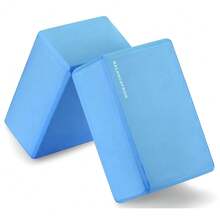 Set Of 2 High Density Yoga Blocks, 9"X6"X4" Each, Pair, Multiple Colors-743330 - Màu xanh lam - Xem 1