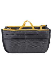 Purse Organizer Handbag, Tote Bag Organizer Insert - 13 Pockets, Upgrade Large Capacity, Waterproof Nylon Perfect Cosmetics Travel Pouch For Make Up Simple Foldable Storage Bag, Multifunctional Organizer