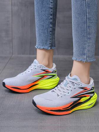 2025 Nuevos tenis de suela suave tipo palomitas de maíz para hombres y mujeres, con amortiguación de impactos, ligeros y versátiles, suela gruesa para correr en carretera, suela suave de jacquard, transpirables y antideslizantes, ideales para exámenes físicos escolares