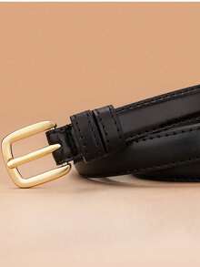 1pc/2pcs Women's Pin Buckle Waist Belt, Versatile Casual PU Leather Belt Suitable For Dresses, Jeans, All Seasons