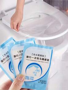 50片/包 一次性旅行马桶座垫，防水便携式马桶内衬，旅行、商务、浴室装饰、夏季必备 - 彩色 - 查看 9