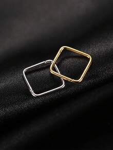 2PCS Stainless Steel Square Earring Jewelry Women Cartilage Nose Ring Hoop Septum Ring 16G For Any Occasion