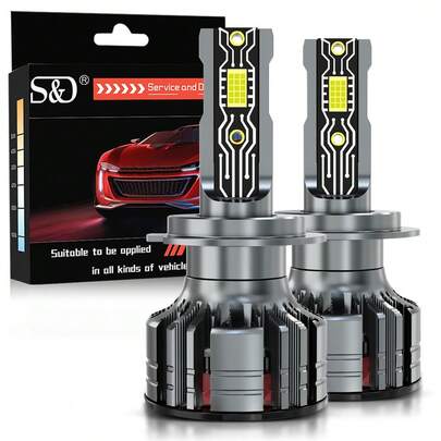S&D Faros delanteros LED H7 H4 LED Canbus H1 9005 HB3 H11 HB4 9006 HB4 Lámpara Turbo Accesorios de automóvil 12V 6000K Blanco