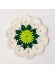 1件手工花卉杯垫，复古钩针花朵杯垫，钩针家居装饰垫，可爱粉色花朵杯垫，带花盆架的钩针杯垫套装，柔软装饰杯垫，乔迁礼物，酒吧/办公桌礼品，餐桌垫，钩针餐垫，杯子/茶杯垫，手工杯垫，婚礼厨房餐桌垫，圆形咖啡桌垫，办公桌配件 - 彩色 - 查看 13