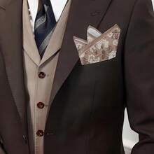 1 件多功能男士婚礼口袋巾，涤纶手帕西装手帕，多色胸巾适合宴会、生日、婚礼、派对穿着 - 多色 - 查看 5